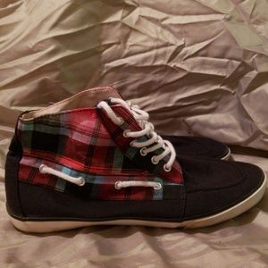 Canvas High Top Boat Shoes